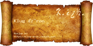 Klug Áron névjegykártya