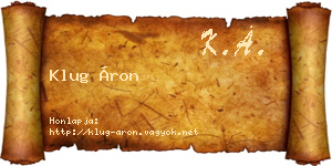 Klug Áron névjegykártya